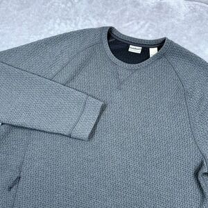 LL Bean Ridgeknit Crewneck Sweatshirt Mens XXL Gray Waffle Knit Pocket Pullover